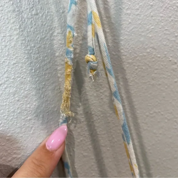 Cotton Candy LA Floral Summer Midi Dress Split Leg Blue Yellow Small - Picture 4 of 10